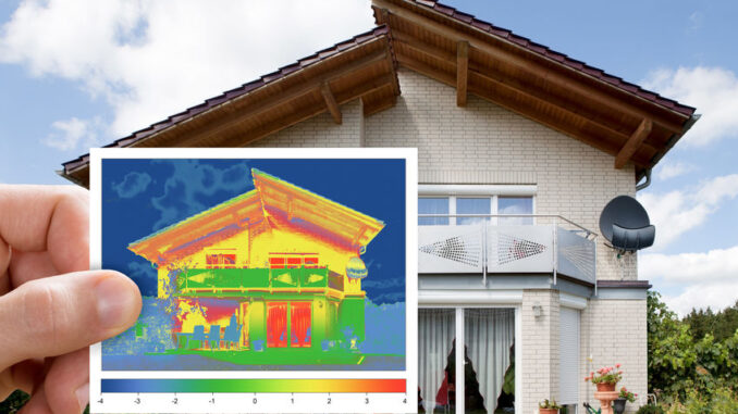 Infrared Thermovision Image Outside The House